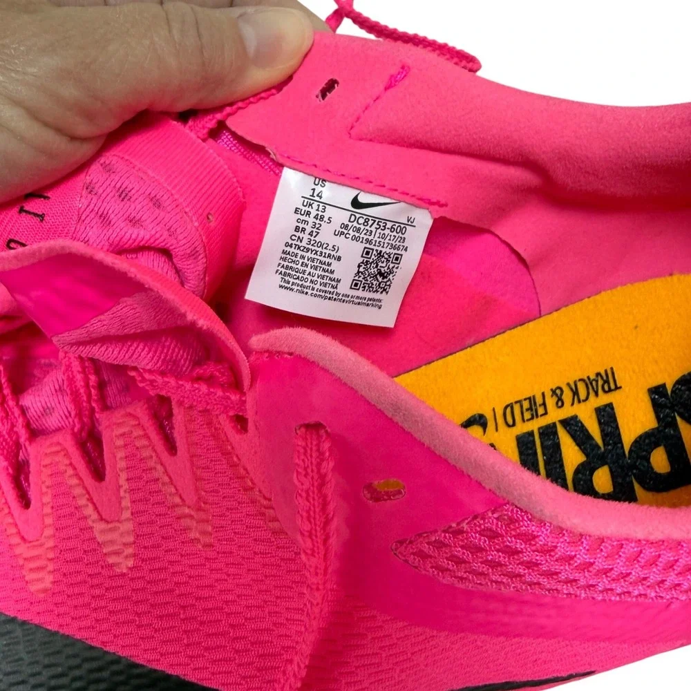 Nike Zoom Rival Sprint Track Field Spike Shoes 14 Hyper Pink Orange DC8753-600